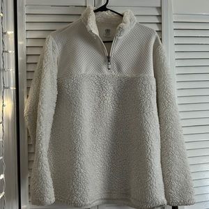 white sherpa jacket